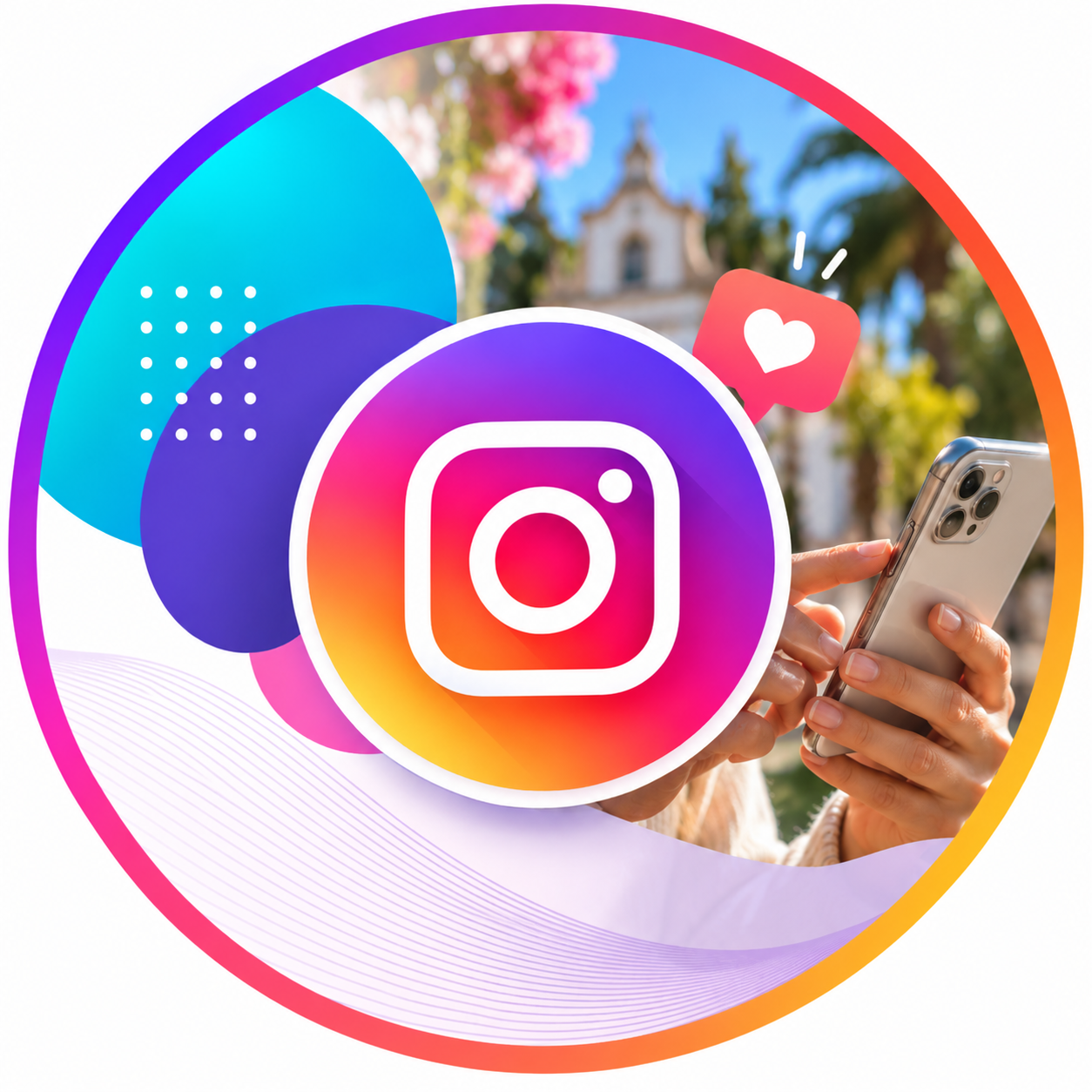 Insignia circular de Instagram colorida